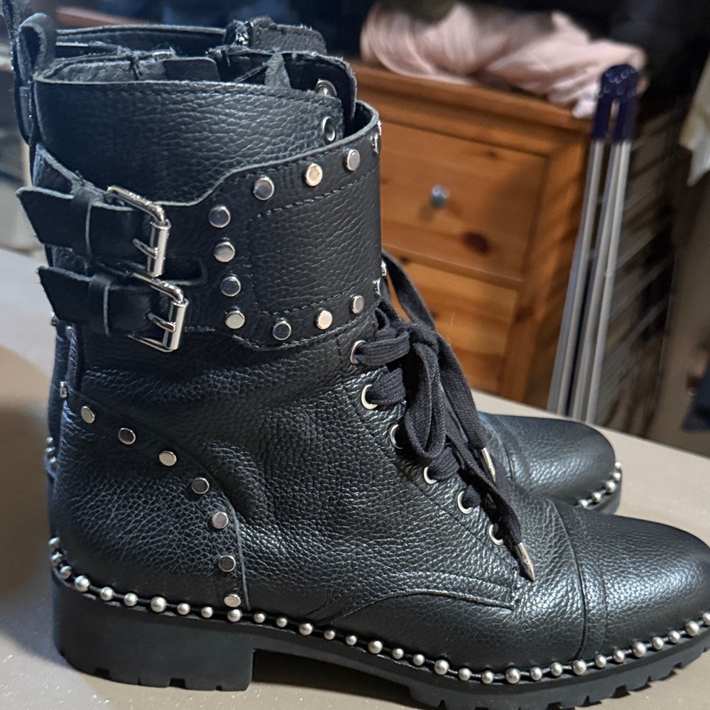 Sam Edelman Black Lace-Up Boots - Picture 3 of 5